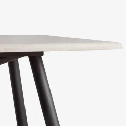 Tavolo da pranzo esterno rettangolare in pietra travertino e acciaio marrone Larte 260