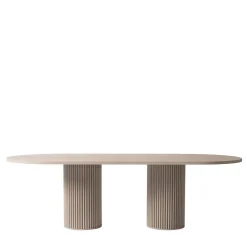 Tavolo Da Pranzo In Alluminio Corkcrete Beige