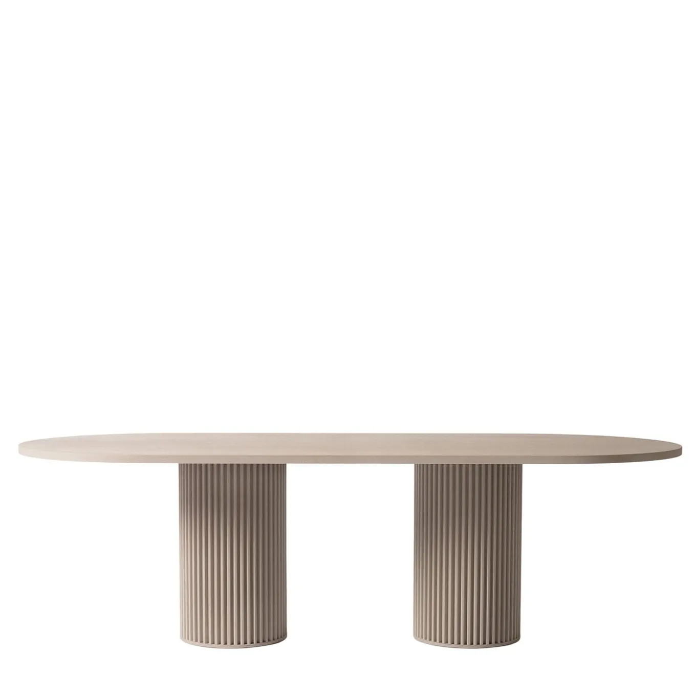 Tavolo Da Pranzo In Alluminio Corkcrete Beige