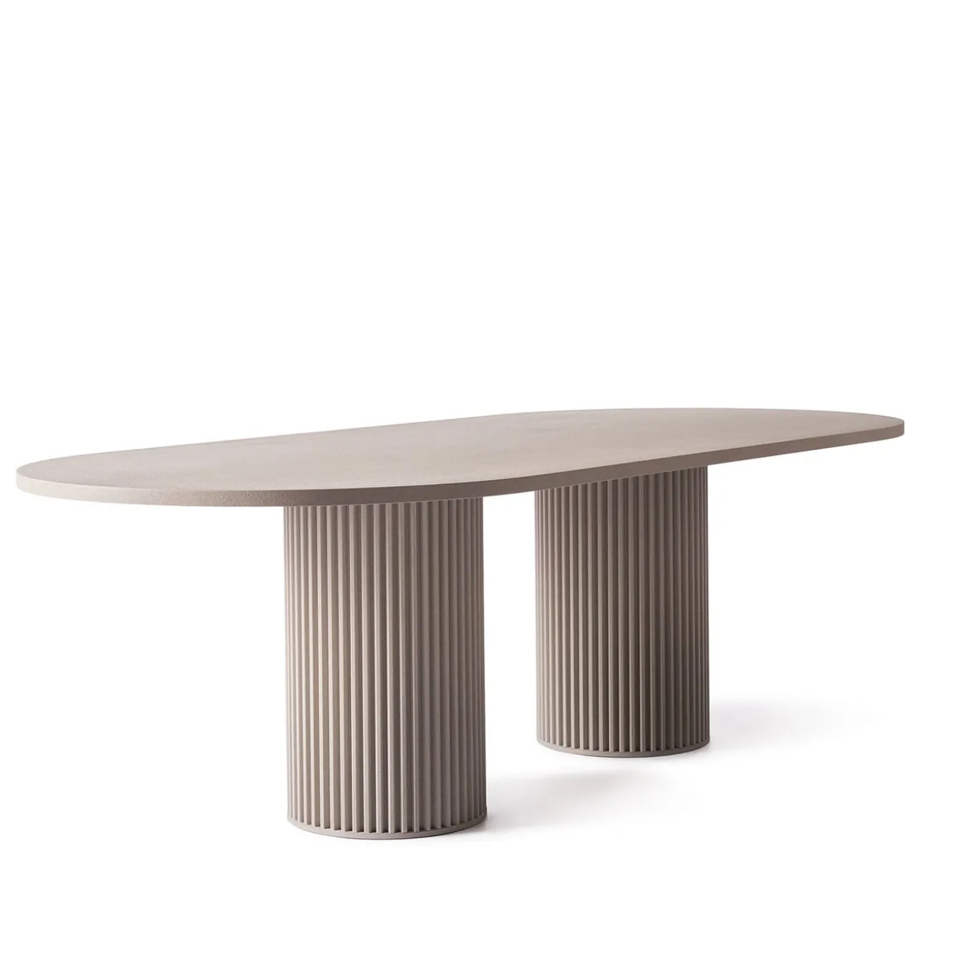 Tavolo Da Pranzo In Alluminio Corkcrete Beige