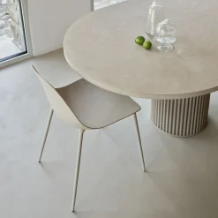 Tavolo Da Pranzo In Alluminio Corkcrete Beige