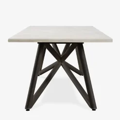 Tavolo da pranzo outdoor rettangolare in travertino e acciaio marrone Larte 200