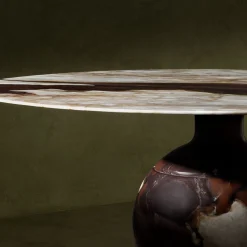 Tavolo da pranzo rotondo King in marmo Emotional