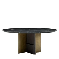 Tavolo da pranzo rotondo Kalos ED/50 602-180 con piano in marmo Belvedere