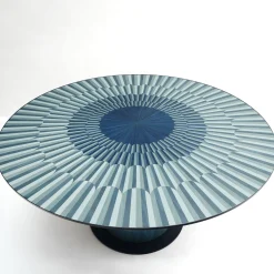 Tavolo da pranzo rotondo blu Altobasso