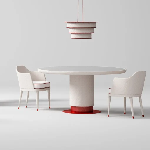 Tavolo da pranzo rotondo bianco