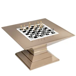 Tavolo da scacchi beige Scaccomatto SQ di Pino Vismara