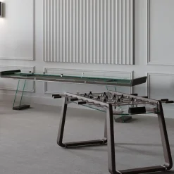 Tavolo da Shuffleboard Scivolo 9ft in Legno e Vetro