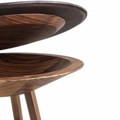 Tavolo d'accento Joker rotondo nero e marrone