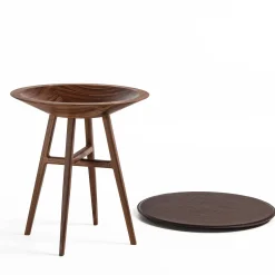 Tavolo d'accento Joker rotondo nero e marrone