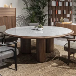 Tavolo Diamante con piano in marmo di Carrara