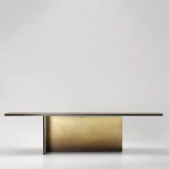 Tavolo Folio Brushed Brass Dining by DRAW Studio