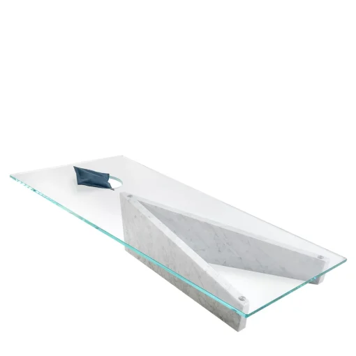 Tavolo Lancio Cornhole in vetro e marmo