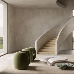 Tavolo Luna in marmo verde Luana e bianco Carrara