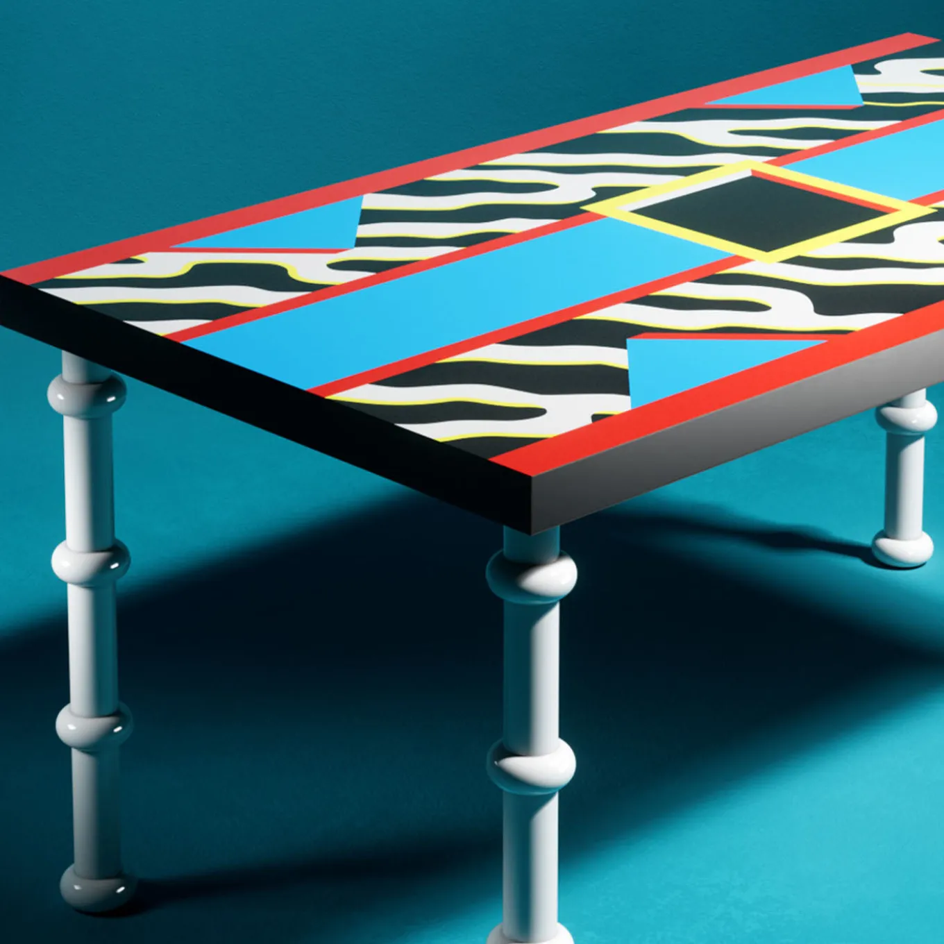Tavolo Madras di Nathalie Du Pasquier - Memphis Milano