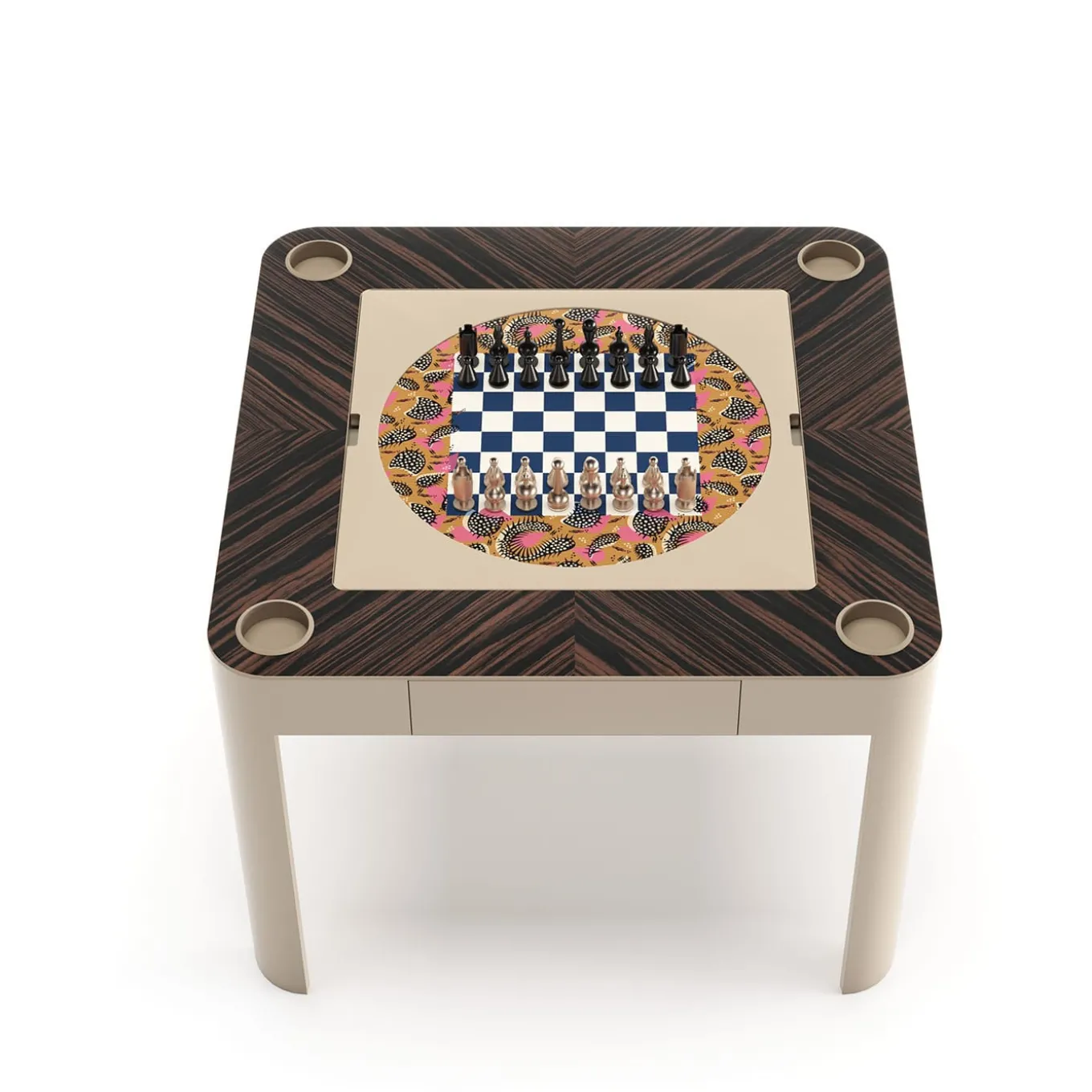 Tavolo multigioco Enigma in legno lucido Cipria e Canaletto