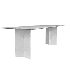 Tavolo Steven Oblong in marmo bianco