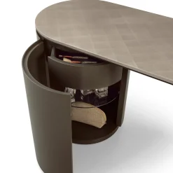 Tavolo Vanity Loop con piano in metallo