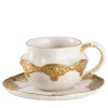 Tazza da caffè espresso con piattino Caterina White & Gold
