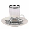 TAZZA DA TÈ E PIATTINO IN ARGENTO PAVONE