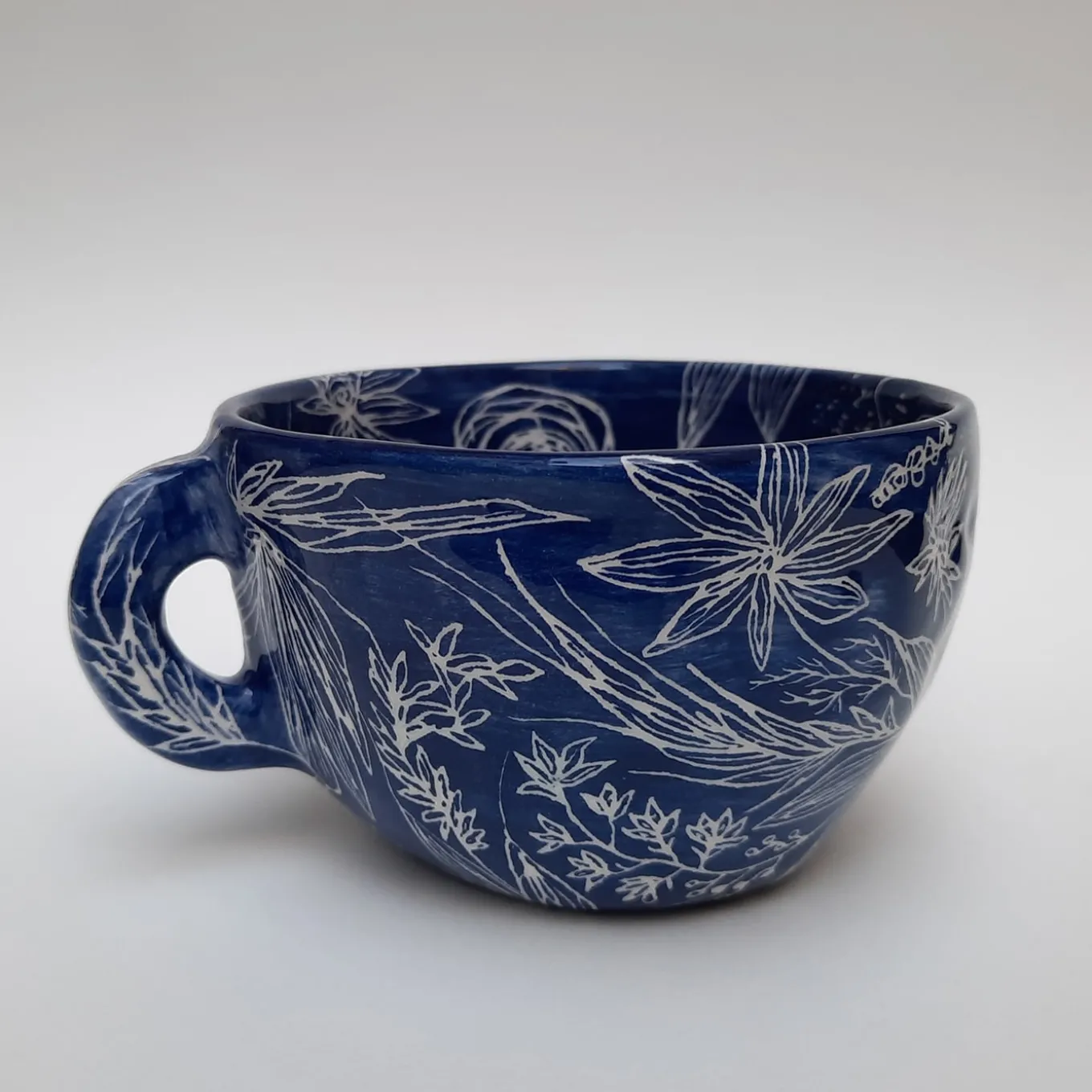 Tazza da tè Ricamo Floral Blue
