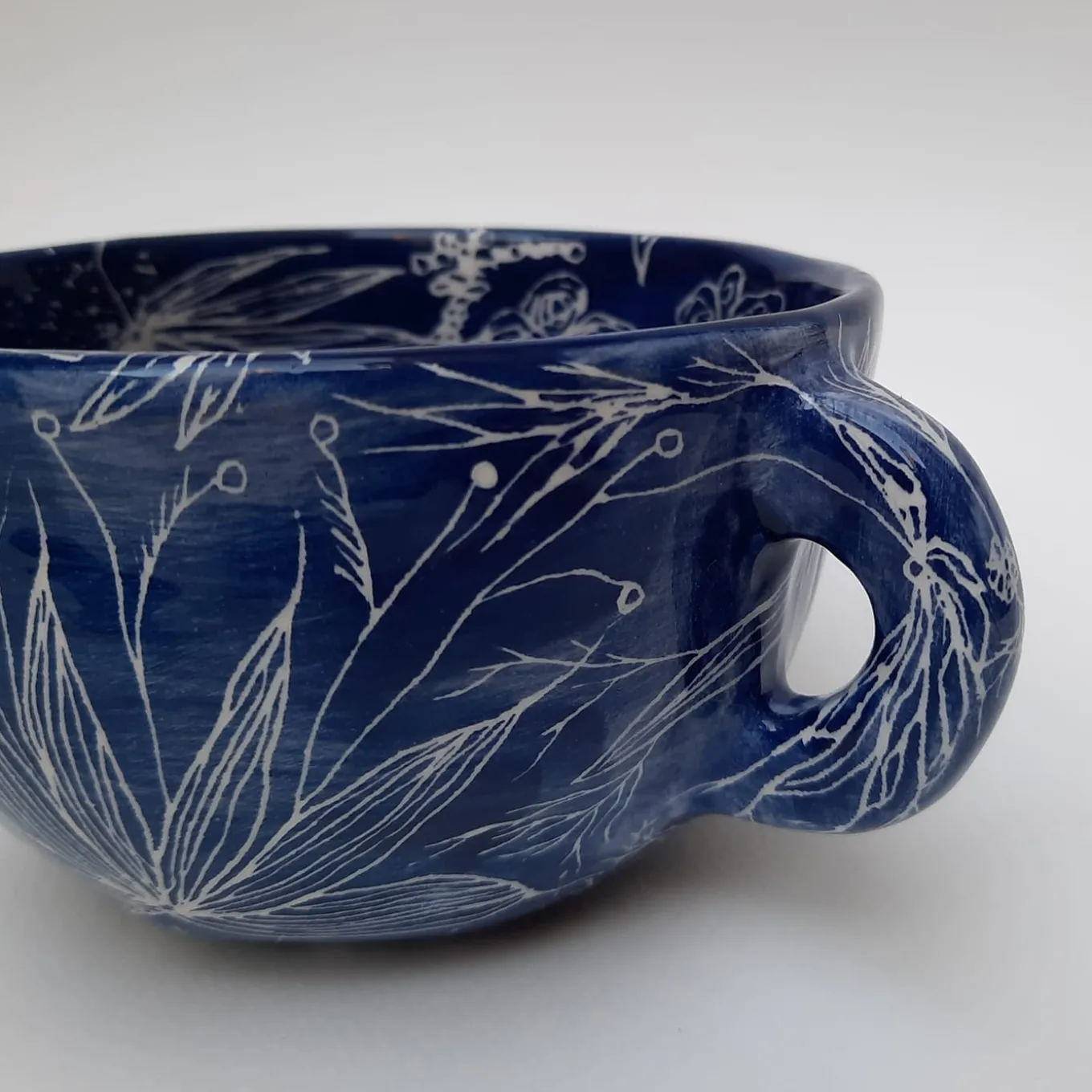 Tazza da tè Ricamo Floral Blue