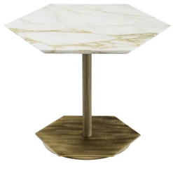 Ted Tavolino con piano in marmo bianco