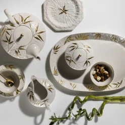 Teiera Bambù in Porcellana Bianca