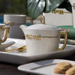 TEIERA DRESSAGE - BIANCO E ORO