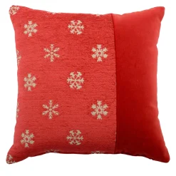 Tessuto jacquard Stripe Torino06 Cuscino quadrato Rosso Carrè