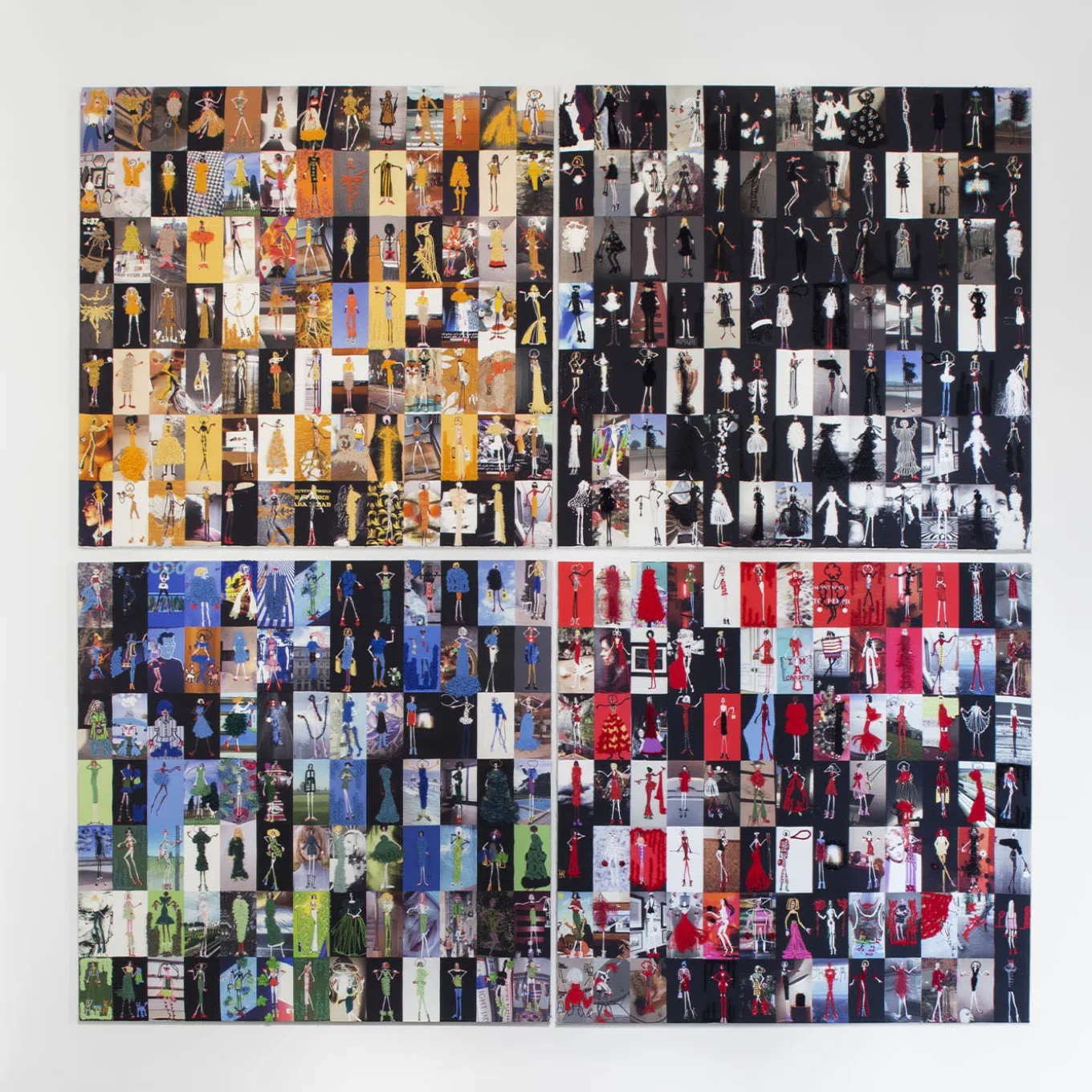 Tipe Umane Ricamo in bianco e nero