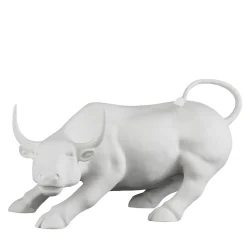 Toro di Wall Street Scultura bianca di grandi dimensioni