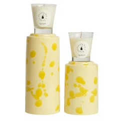 Totem crema e giallo con candela profumata Agrumeto