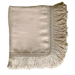 Tovaglia crema con frangia extra lunga