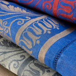 Tovaglia Giardino Italiano nocciola e blu