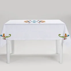Tovaglia rettangolare in maiolica policroma