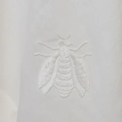Tovaglia ricamata con ape grande in avorio Dunans III