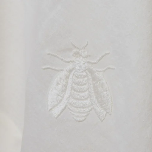 Tovaglia ricamata con ape grande in avorio Dunans III