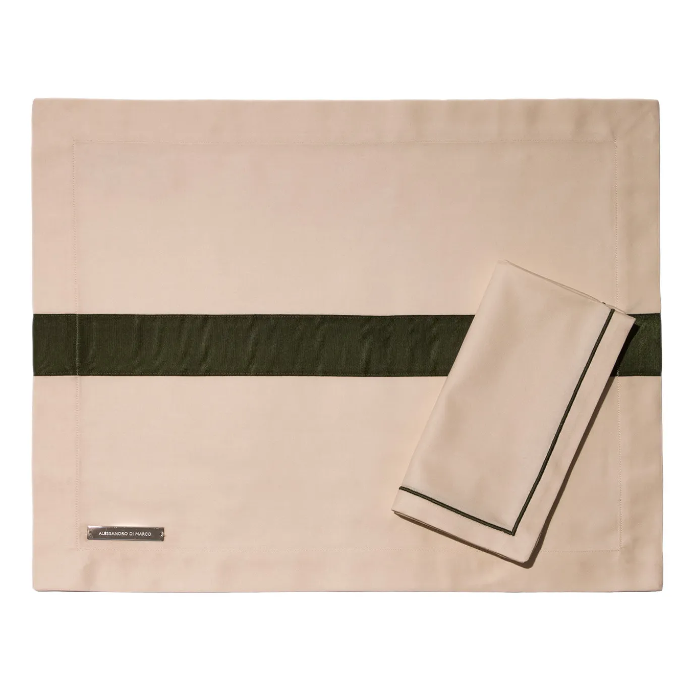 Tovagliette e tovaglioli - Beige e verde fango