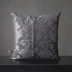Tweedia Cuscino quadrato in jacquard azzurro floreale