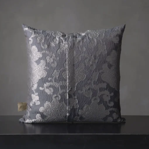 Tweedia Cuscino quadrato in jacquard azzurro floreale