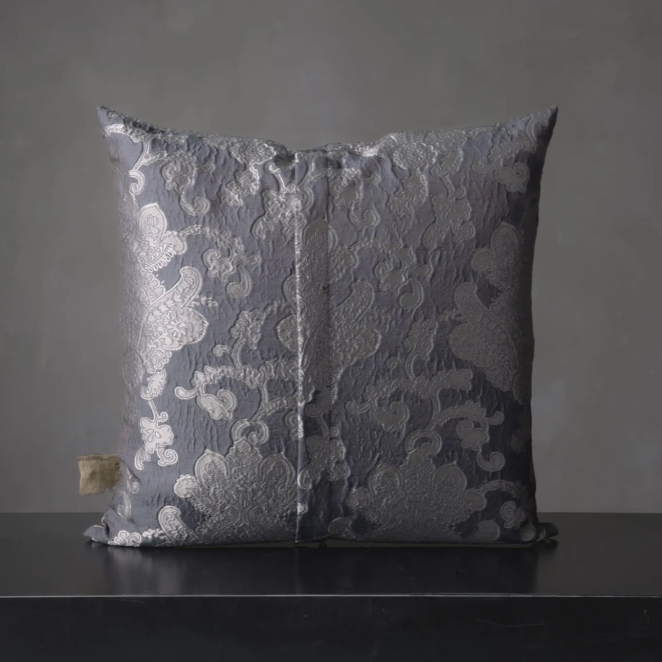 Tweedia Cuscino quadrato in jacquard azzurro floreale