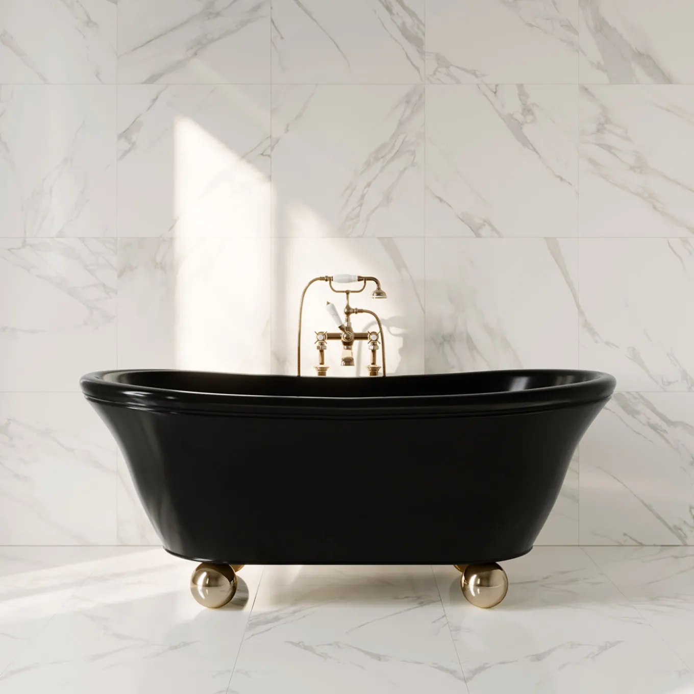Vasca da bagno Aurora Bijoux verniciata nera