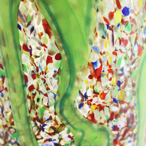 Vaso ad anfora in vetro di Murano verde