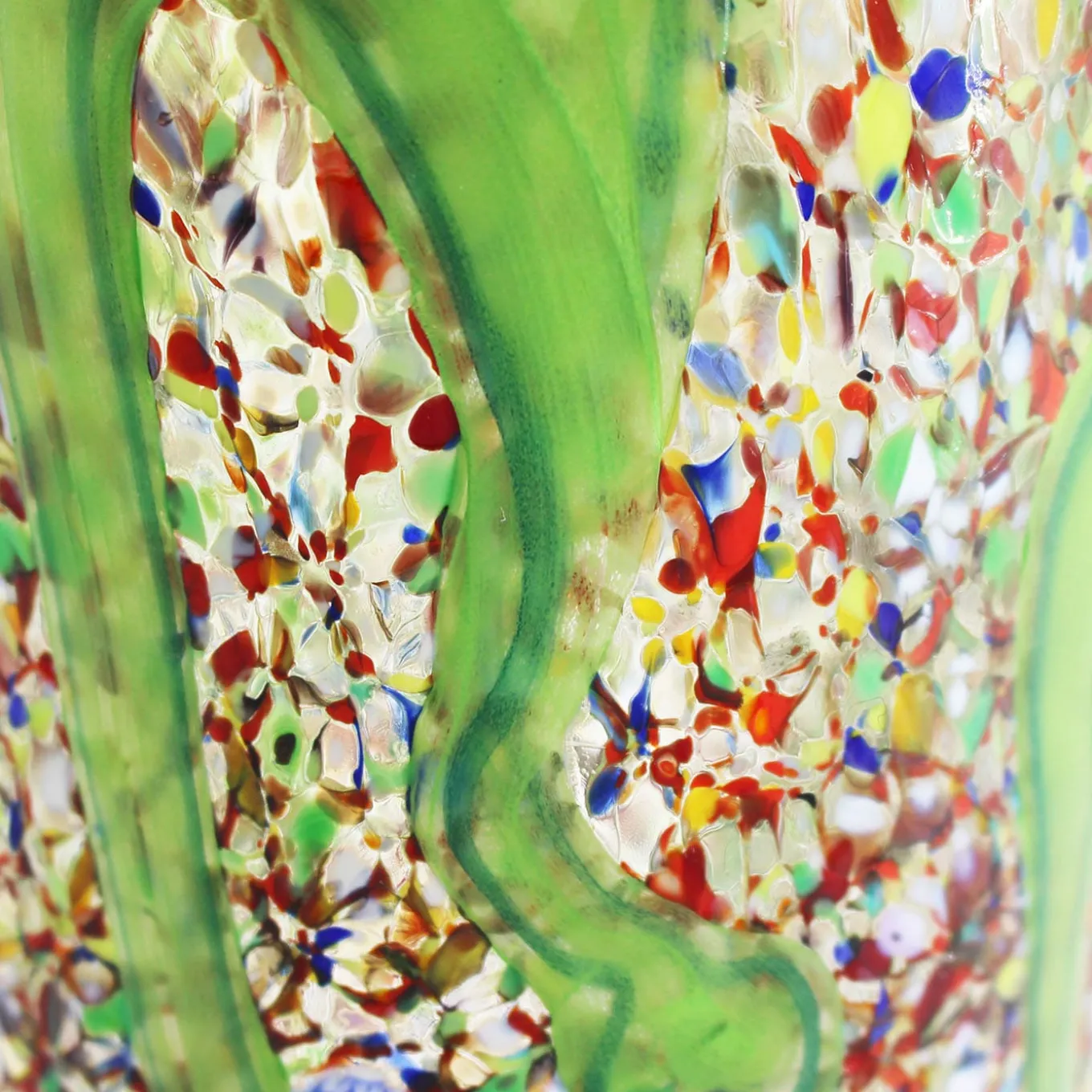 Vaso ad anfora in vetro di Murano verde