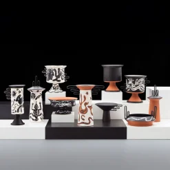 Vaso Ahau in terracotta e nero opaco di Jean-Christophe Clair
