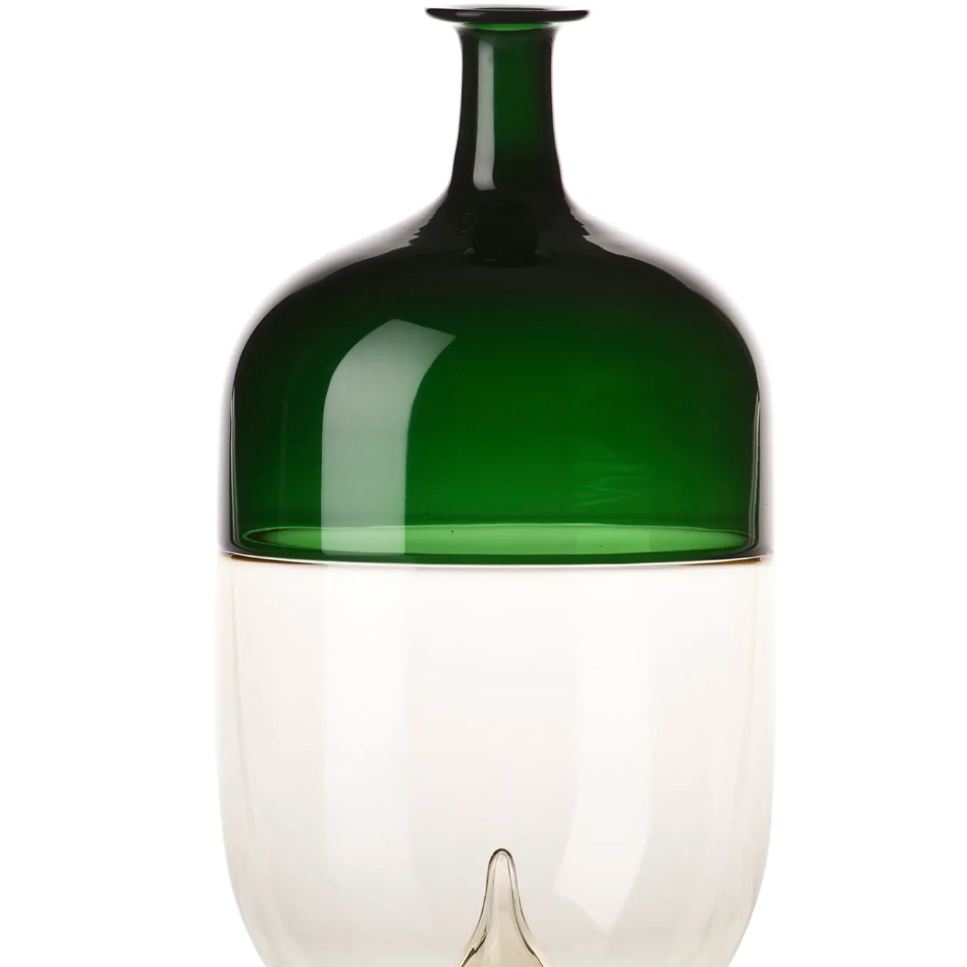Vaso alto Bolle di Tapio Wirkkala in verde/pagliaccio