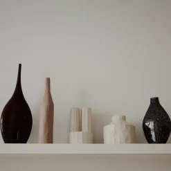 Vaso alto in filigrana rossa e bianca Murrine