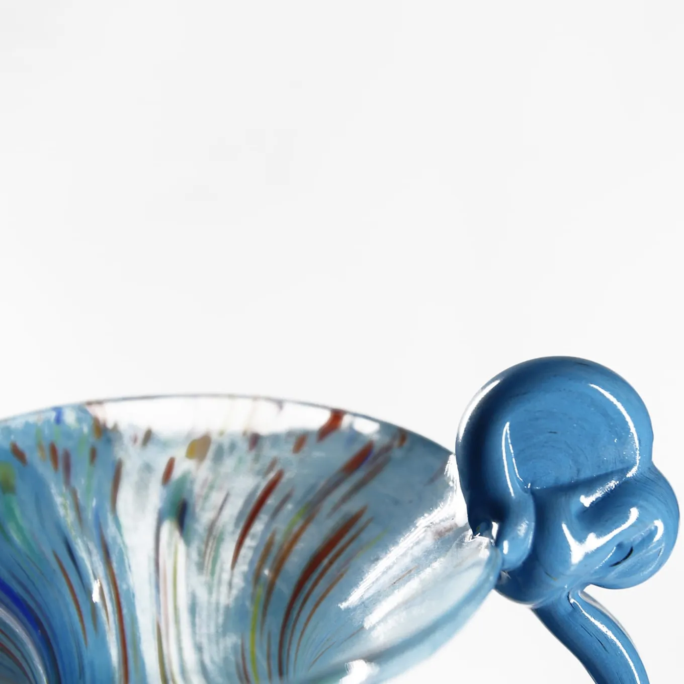 Vaso Anfora in Vetro di Murano Azzurro