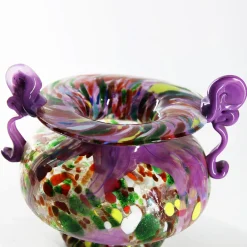 Vaso Anfora in Vetro di Murano Orchidea